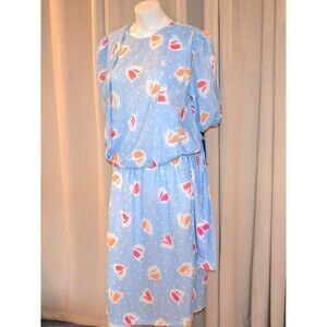 Vintage Dress Blouse with Skirt Groovy Girl Pop Art Mod